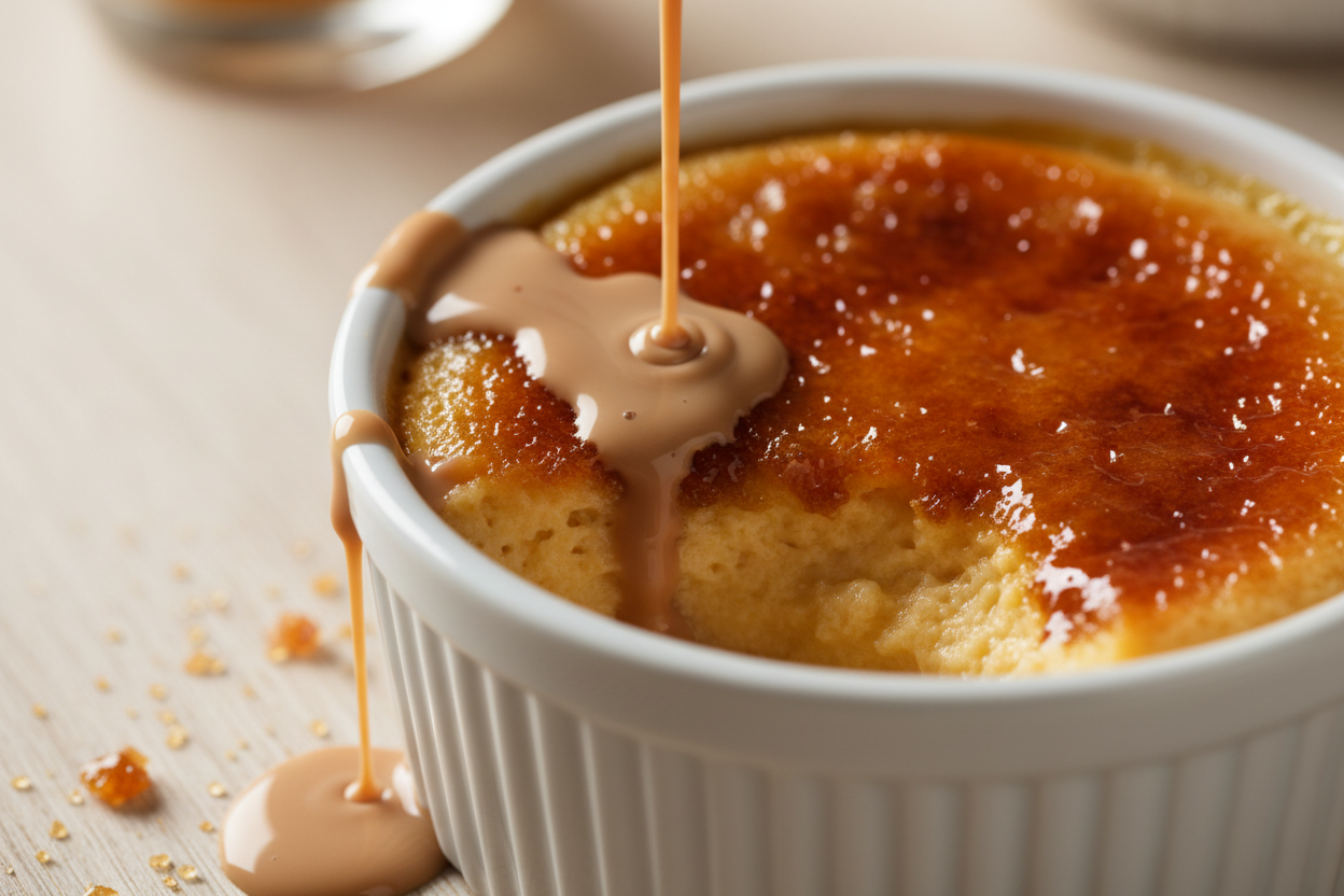 Título: Leche Asada de Baileys
Descripción:
Clásica leche asada con un toque cremoso de Baileys. Dulce, suave y perfecta para estas fiesta. close up para que se vea generico. Referiencial